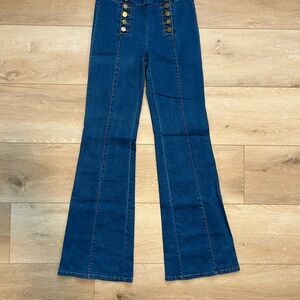 Dance & Marvel Blue Flare Wide Leg Jeans